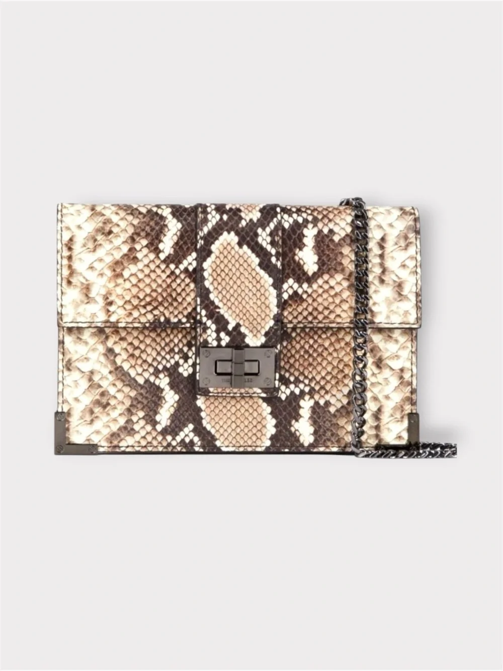 THE KOOPLES Emily Python Embossed Calf Leather Pouch Bag NWT MSRP $300